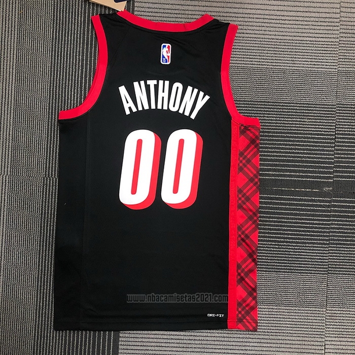 Camiseta Portland Trail Blazers Carmelo Anthony #00 Ciudad 2021-22 Negro